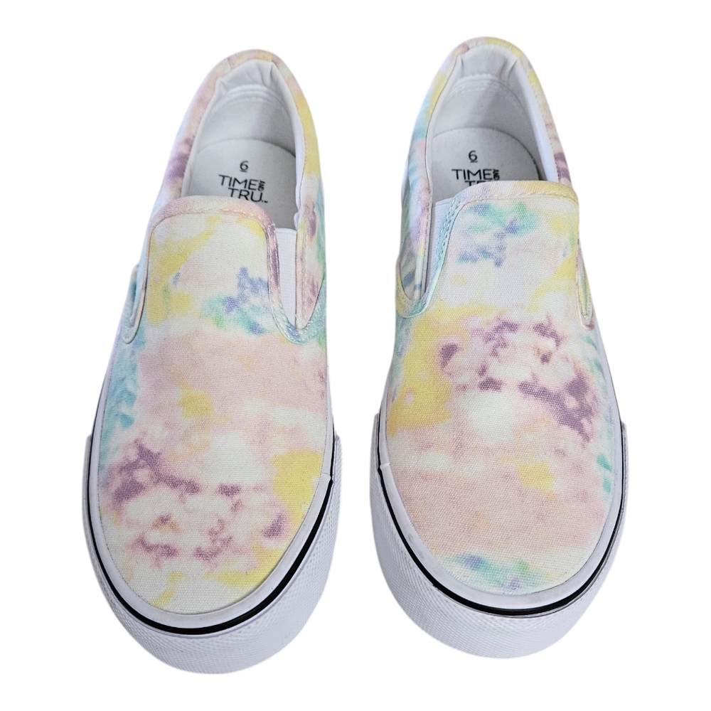 Time and Tru Women's Slip On Canvas Sneakers Shoes Tie Dye Size 6